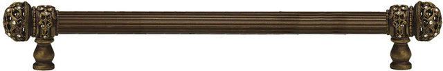 Juliane Grace 18'' cc with 5/8'' reeded center long pull small finial with clear Swarovski crystals in Antique Brass. 5703R-3C