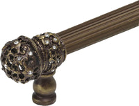 Juliane Grace 18'' cc with 5/8'' reeded center long pull small finial with clear Swarovski crystals in Antique Brass. 5703R-3C