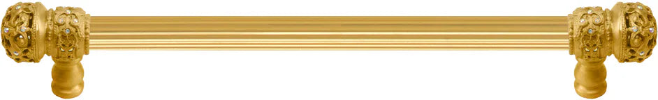 Juliane Grace 18'' o.c with 5/8'' reeded center long pull small finial w/ 52 Swarovski Clear & Aurore Boreale Crystals 5703R-8CAB