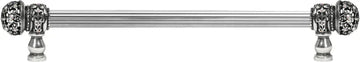 Juliane Grace 18'' o.c with 5/8'' reeded center long pull small finial w/ 52 Swarovski Clear & Aurore Boreale Crystals 5703R-9CAB