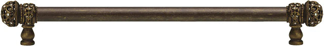 Juliane Grace 22'' cc with 5/8'' smooth center long pull small finial with clear Swarovski crystals in Antique Brass. 5704-3C