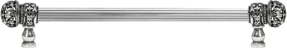 Juliane Grace 22'' cc with 5/8'' reeded center long pull small finial w/ 52 Swarovski Clear & Aurore Boreale Crystals 5704R-9CAB