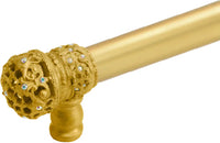 Juliane Grace 6'' cc with 5/8'' smooth center long pull small finial w/ 61 Swarovski Clear & Aurore Boreale Crystals with center brace 5705-8CAB