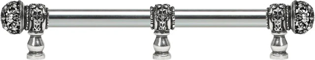 Juliane Grace 6'' cc with 5/8'' smooth center long pull & center brace small finial with clear Swarovski crystals in Chalice. 5705-9C