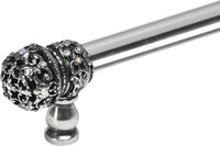 Juliane Grace 6'' cc with 5/8'' smooth center long pull small finial w/ 61 Swarovski Clear & Aurore Boreale Crystals with center brace 5705-9CAB