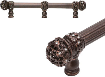 Juliane Grace long pull small finial with Swarovski Crystals with center brace Reeded Center 5705/5706/5707/5709