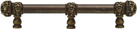 Juliane Grace 9'' cc with 5/8'' smooth center long pull & center brace small finial with clear Swarovski crystals in Antique Brass. 5706-3C
