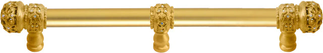 Juliane Grace 9'' cc with 5/8'' smooth center long pull small finial w/ 61 Swarovski Clear & Aurore Boreale Crystals with center brace 5706-8CAB