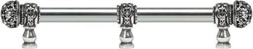 Juliane Grace 9'' cc with 5/8'' smooth center long pull small finial w/ 61 Swarovski Clear & Aurore Boreale Crystals with center brace 5706-9CAB