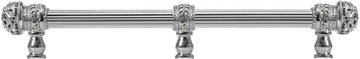 Juliane Grace 9'' cc with 5/8'' reeded center long pull small finial w/ 61 Swarovski Clear & Aurore Boreale Crystals with center brace 5706R-24CAB