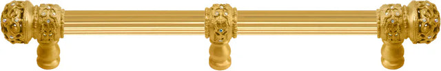 Juliane Grace 9'' cc with 5/8'' reeded center long pull small finial w/ 61 Swarovski Clear & Aurore Boreale Crystals with center brace 5706R-8CAB