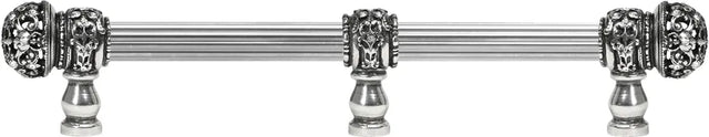 Juliane Grace 9'' cc with 5/8'' reeded center long pull & center brace small finial with clear Swarovski crystals in Chalice. 5706R-9C