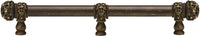 Juliane Grace 12'' cc with 5/8'' smooth center long pull & center brace small finial with clear Swarovski crystals in Antique Brass. 5707-3C