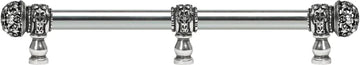 Juliane Grace 12'' cc with 5/8'' smooth center long pull & center brace small finial with clear Swarovski crystals in Chalice. 5707-9C