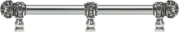 Juliane Grace 12'' cc with 5/8'' smooth center long pull small finial w/ 61 Swarovski Clear & Aurore Boreale Crystals with center brace 5707-9CAB