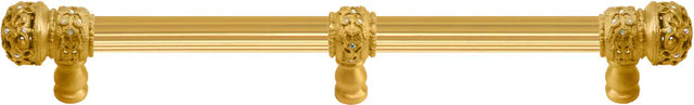 Juliane Grace 12'' cc with 5/8'' reeded center long pull small finial w/ 61 Swarovski Clear & Aurore Boreale Crystals with center brace 5707R-8CAB