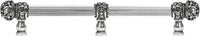 Juliane Grace 12'' cc with 5/8'' reeded center long pull & center brace small finial with clear Swarovski crystals in Chalice. 5707R-9C