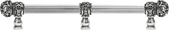 Juliane Grace 12'' cc with 5/8'' reeded center long pull & center brace small finial with clear Swarovski crystals in Chalice. 5707R-9C