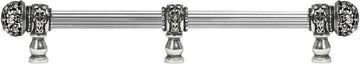Juliane Grace 12'' cc with 5/8'' reeded center long pull small finial w/ 61 Swarovski Clear & Aurore Boreale Crystals with center brace 5707R-9CAB