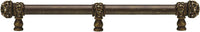 Juliane Grace 18'' cc with 5/8'' smooth center long pull & center brace small finial with clear Swarovski crystals in Antique Brass. 5708-3C