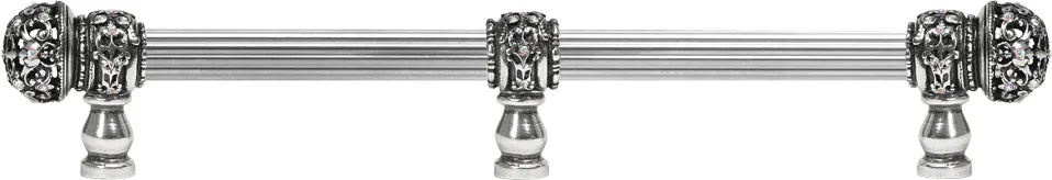 Juliane Grace 18'' o.c with 5/8'' reeded center long pull small finial w/ 61 Swarovski Clear & Aurore Boreale Crystals with center brace 5708R-9CAB