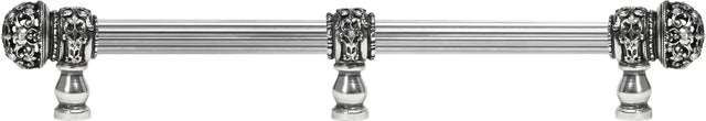 Juliane Grace 18'' o.c with 5/8'' reeded center long pull small finial w/ 61 Swarovski Clear & Aurore Boreale Crystals with center brace 5708R-9CAB