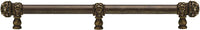 Juliane Grace 22'' cc with 5/8'' smooth center long pull & center brace small finial with clear Swarovski crystals in Antique Brass. 5709-3C