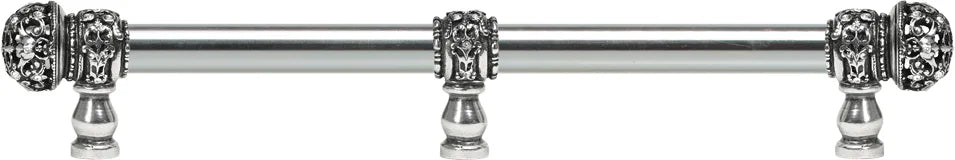 Juliane Grace 22'' cc with 5/8'' smooth center long pull & center brace small finial with clear Swarovski crystals in Chalice. 5709-9C