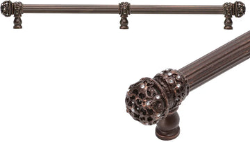 Juliane Grace 22'' cc with 5/8'' reeded center long pull small finial w/ 61 Swarovski Clear Crystals with center brace 5709R-22C