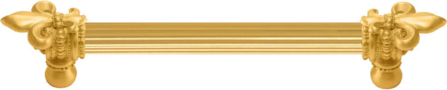 Charlemagne 6'' cc with 5/8'' reeded center long pull with large Fleur De Lys 5710R-8