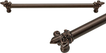 Charlemagne 22'' cc with 5/8'' smooth center long pull with large Fleur De Lys 5714-22