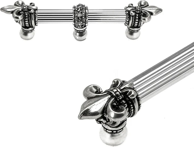 Charlemagne 6'' cc with 5/8'' reeded center long pull with large Fleur De Lys with center brace 5715R-9
