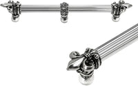 Charlemagne 12'' cc with 5/8'' reeded center long pull with large Fleur De Lys with center brace 5717R-9