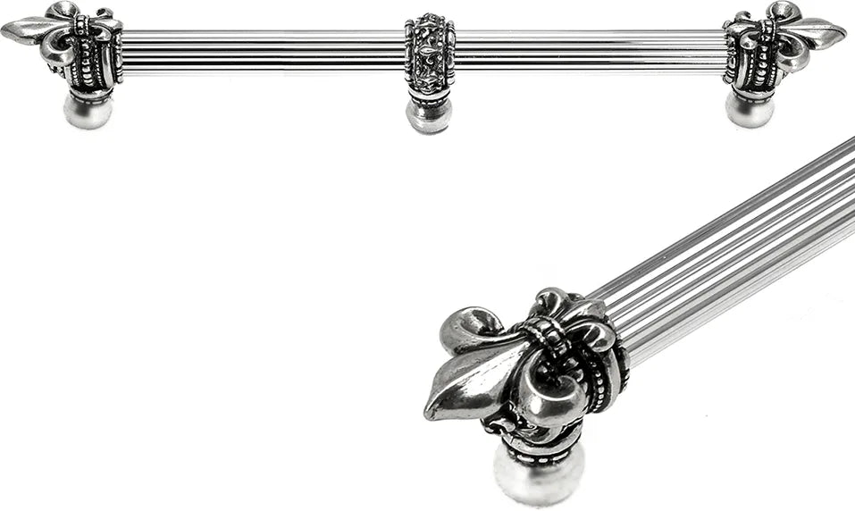 Charlemagne 18'' cc with 5/8'' reeded center long pull with large Fleur De Lys with center brace 5718R-9