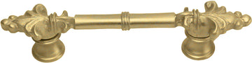 Charlemagne classic 3'' cc pull with small Fleur De Lys on ends in Soft Gold. 575-27