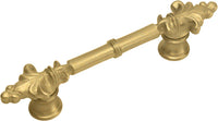 Charlemagne classic 3'' cc pull with small Fleur De Lys on ends in Soft Gold. 575-27