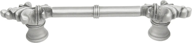 Charlemagne classic 4'' cc pull with small Fleur De Lys on ends in Satin. 576-11