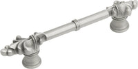 Charlemagne classic 4'' cc pull with small Fleur De Lys on ends in Satin. 576-11