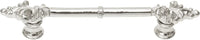 Charlemagne classic 4'' cc pull with small Fleur De Lys on ends in Platinum. 576-24