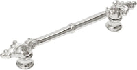 Charlemagne classic 4'' cc pull with small Fleur De Lys on ends in Platinum. 576-24