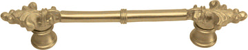 Charlemagne classic 4'' cc pull with small Fleur De Lys on ends in Soft Gold. 576-27