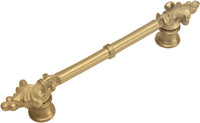 Charlemagne classic 4'' cc pull with small Fleur De Lys on ends in Soft Gold. 576-27