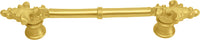 Charlemagne classic 4'' cc pull with small Fleur De Lys on ends in Gilded Mercury. 576-8