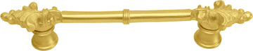 Charlemagne classic 4'' cc pull with small Fleur De Lys on ends in Gilded Mercury. 576-8