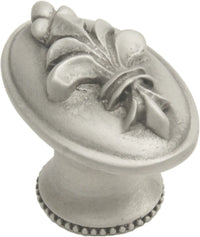 Charlemagne oval knob in Satin. 588-11