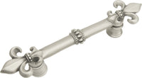 Charlemagne 3'' cc pull with large Fleur De Lys in Satin. 598-11