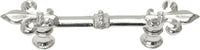Charlemagne 3'' cc pull with large Fleur De Lys in Platinum. 598-24