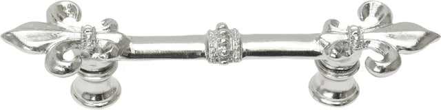 Charlemagne 3'' cc pull with large Fleur De Lys in Platinum. 598-24