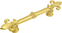 Charlemagne 3'' cc pull with large Fleur De Lys in Gilded Mercury. 598-8