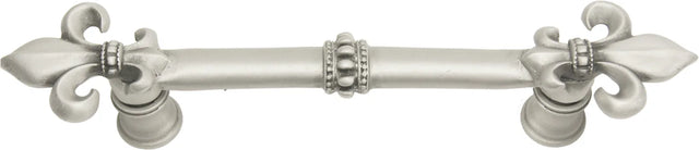 Charlemagne 4'' cc pull with large Fleur De Lys in Satin. 599-11